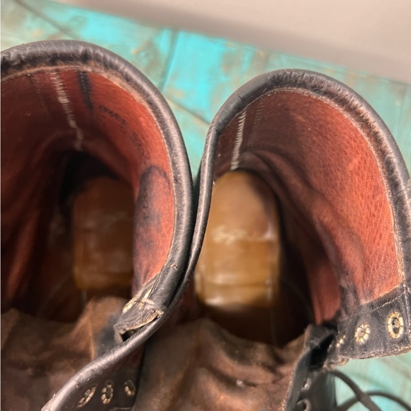 Larry Mahan Vintage Leather Lace up Ankle Boots Size 9.5 EE Western - Picture 6 of 15